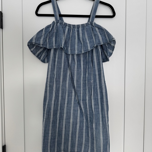 J. Crew Dresses & Skirts - Striped Blue Off-Shoulder Dress